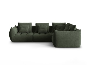 Canapea modulara cu colt verde muschi din textil pentru 3 persoane Bloom Structural Right Micadoni
