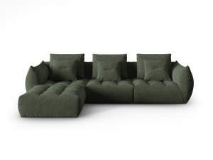 Canapea modulara cu colt verde muschi din textil pentru 5 persoane Bloom Wind Left Micadoni