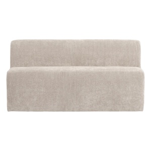 Canapea modulara ecru din textil 164 cm Mojo Rib Woood