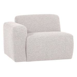 Canapea modulara ecru din textil pentru 1 persoana Mojo Boucle Left Woood
