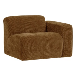 Canapea modulara galben miere din textil pentru 1 persoana Mojo Rib Right Woood