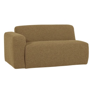 Canapea modulara galbena/maro din textil pentru 1.5 persoane Mojo Boucle Left Woood