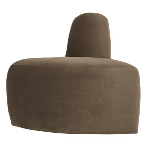Canapea modulara grej din catifea 76 cm Mojo Corner Woood
