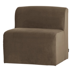 Canapea modulara grej din catifea 84 cm Mojo Center Woood