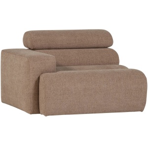 Canapea modulara grej din textil 113 cm Novi Boucle Left Woood