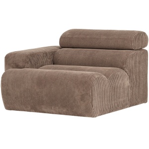 Canapea modulara grej din textil 113 cm Novi Rib Left Woood