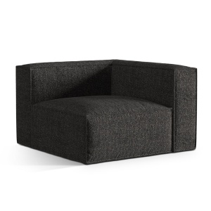 Canapea modulara gri antrancit din textil pentru 1 persoana Nuria Right Monsil Micadoni