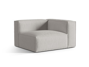 Canapea modulara gri deschis din textil pentru 1 persoana Nuria Right Lib Micadoni