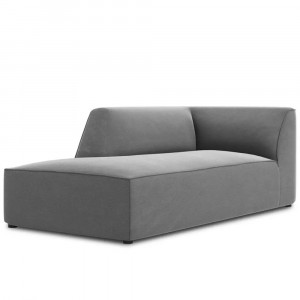 Canapea modulara gri din catifea pentru 2 persoane Ruby Two Left Micadoni