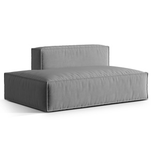 Canapea modulara gri din catifea pentru 3 persoane Nuria Parisian Micadoni
