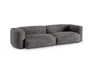 Canapea modulara gri din catifea pentru 4 persoane Martina XL Micadoni