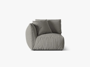 Canapea modulara gri din textil pentru 1 persoana Chris Left Micadoni