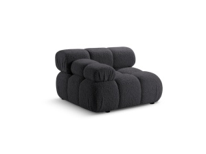 Canapea modulara gri grafit din textil pentru 1 persoana Bellis Boucle Left Micadoni