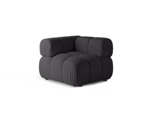 Canapea modulara gri grafit din textil pentru 1 persoana Bellis Boucle Corner Micadoni