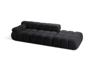 Canapea modulara gri grafit din textil pentru 4 persoane Bellis Boucle Right Micadoni
