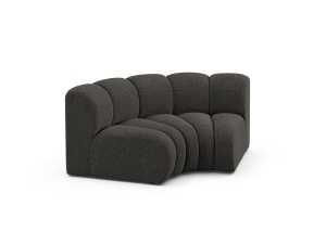 Canapea modulara gri inchis din textil pentru 1 persoana Lupine Chenille Micadoni