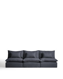 Canapea modulara gri inchis din textil pentru 5 persoane Anarela 330 Kave Home