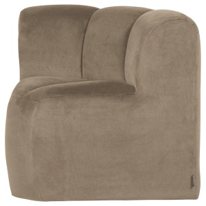 Canapea modulara kaki din catifea 83 cm Mojo Corner Woood