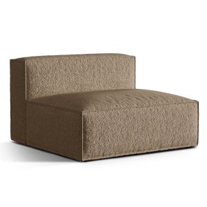 Canapea modulara maro cappuccino din textil pentru 2 persoane Nuria Boucle Micadoni