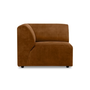 Canapea modulara maro caramel din catifea 94 cm Jax Left HKliving
