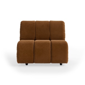 Canapea modulara maro caramel din catifea 98 cm Wave Middle HKliving