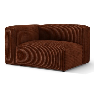 Canapea modulara maro caramiziu din textil pentru 1 persoana Martina Corduroy Left Micadoni