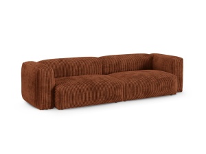 Canapea modulara maro caramiziu din textil pentru 4 persoane Martina Corduroy XL Micadoni