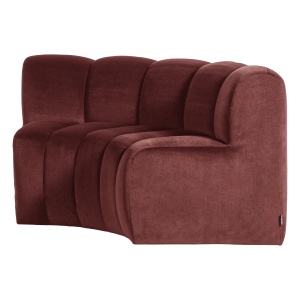 Canapea modulara maro castan din catifea 152 cm Mojo Round Woood