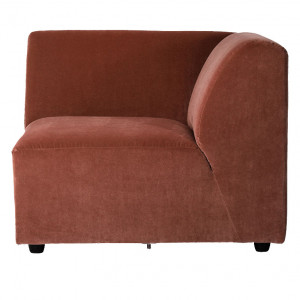 Canapea modulara maro din catifea 94 cm Jax Right HKliving