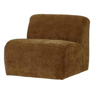 Canapea modulara maro din textil pentru 1 persoana Mojo Rib Middle Woood