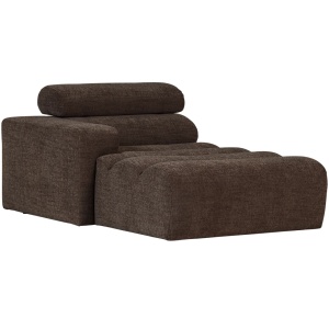Canapea modulara maro inchis din textil 173 cm Novi Left Woood