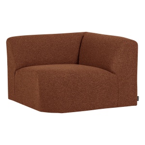 Canapea modulara maro ruginiu din textil 105 cm Mojo Boucle Corner Woood
