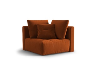 Canapea modulara maro teracota din catifea pentru 1 persoana Bloom Corner Micadoni