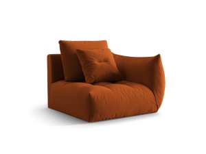 Canapea modulara maro teracota din catifea pentru 1 persoana Bloom Right Micadoni