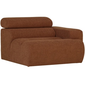 Canapea modulara maro teracota din textil 113 cm Novi Boucle Right Woood