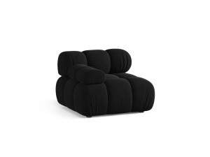 Canapea modulara neagra din catifea pentru 1 persoana Bellis Bluvel Left Micadoni