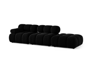 Canapea modulara neagra din catifea pentru 4 persoane Bellis Left Micadoni