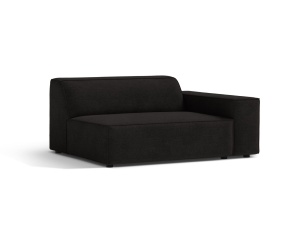 Canapea modulara neagra din textil pentru 1 persoana Jodie Right 122 Micadoni