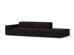 Canapea modulara neagra din textil pentru 3 persoane Jodie Left Micadoni
