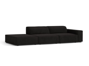 Canapea modulara neagra din textil pentru 3 persoane Jodie Right Micadoni