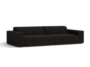 Canapea modulara neagra din textil pentru 4 persoane Jodie Micadoni