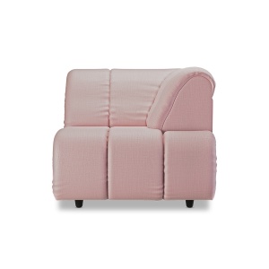 Canapea modulara roz din textil 98 cm Wave High Wise Right HKliving