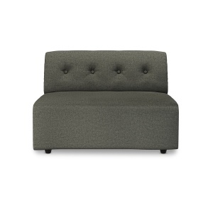 Canapea modulara verde army din bumbac pentru 1.5 persoane Vint Middle HKliving
