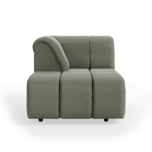 Canapea modulara verde army din textil 177 cm Wave Left HKliving