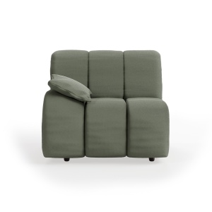 Canapea modulara verde army din textil 98 cm Wave Low High Arm HKliving