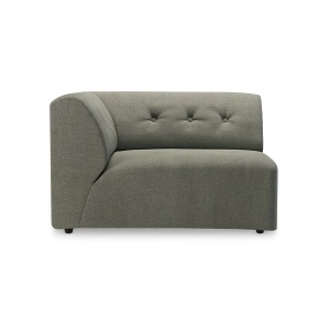 Canapea modulara verde army din textil pentru 1.5 persoane Vint Left HKliving