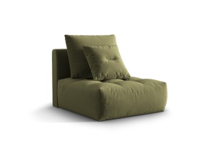 Canapea modulara verde deschis din catifea pentru 1 persoana Bloom Middle Micadoni