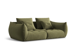 Canapea modulara verde deschis din catifea pentru 3 persoane Bloom Micadoni