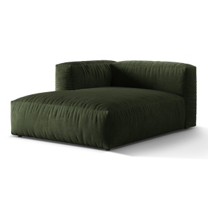 Canapea modulara verde din catifea pentru 1 persoana Martina Vogue F Left Micadoni