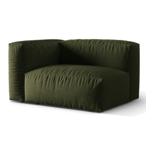 Canapea modulara verde din textil pentru 1 persoana Martina Boston Left Micadoni